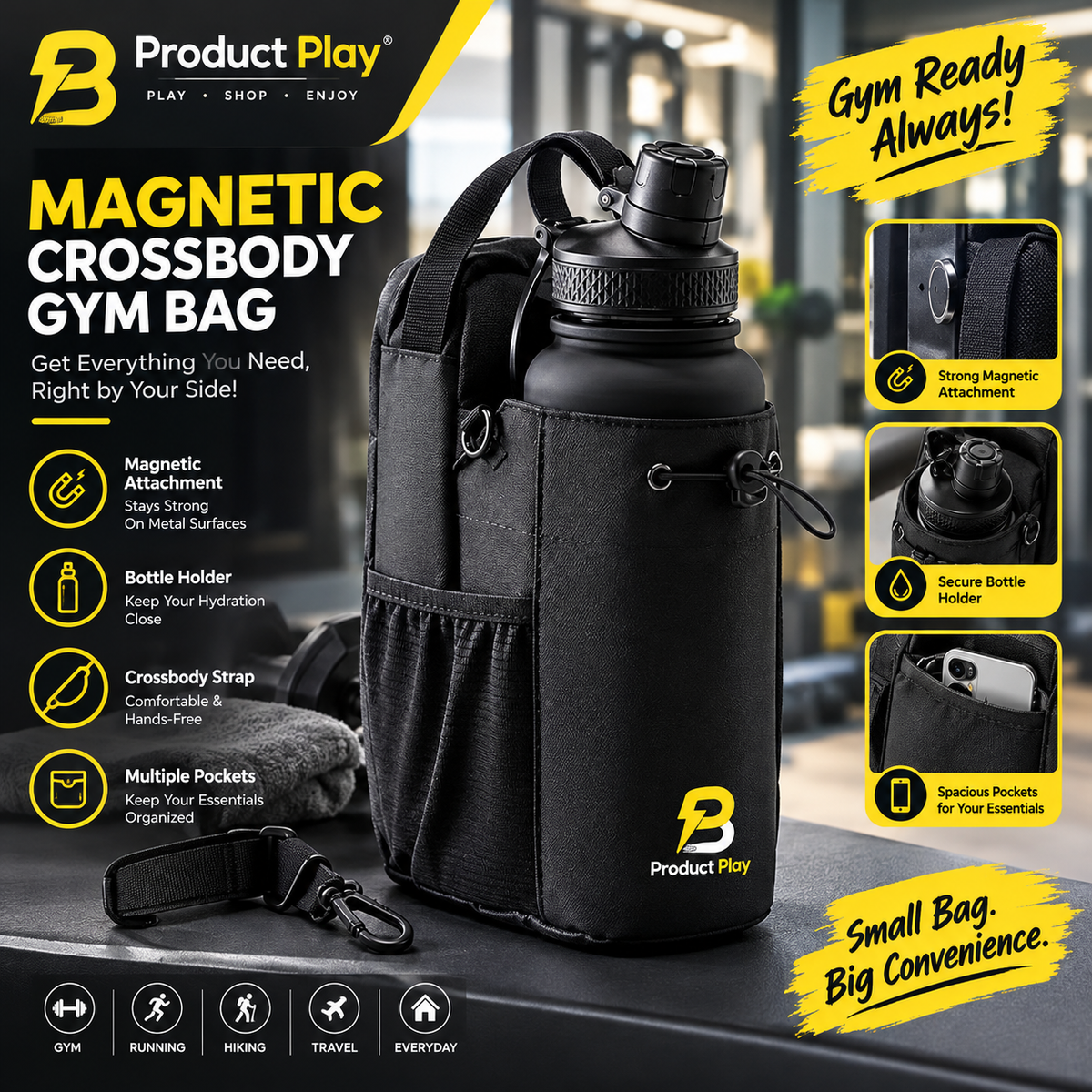 Magnetic Crossbody Gym Bag